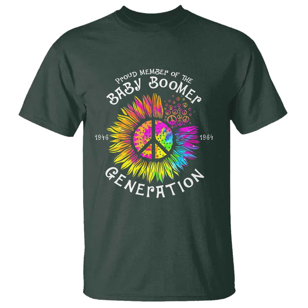 Proud Member Of The Baby Boomer Generation T Shirt Hippie Sunflower - Wonder Print Shop
