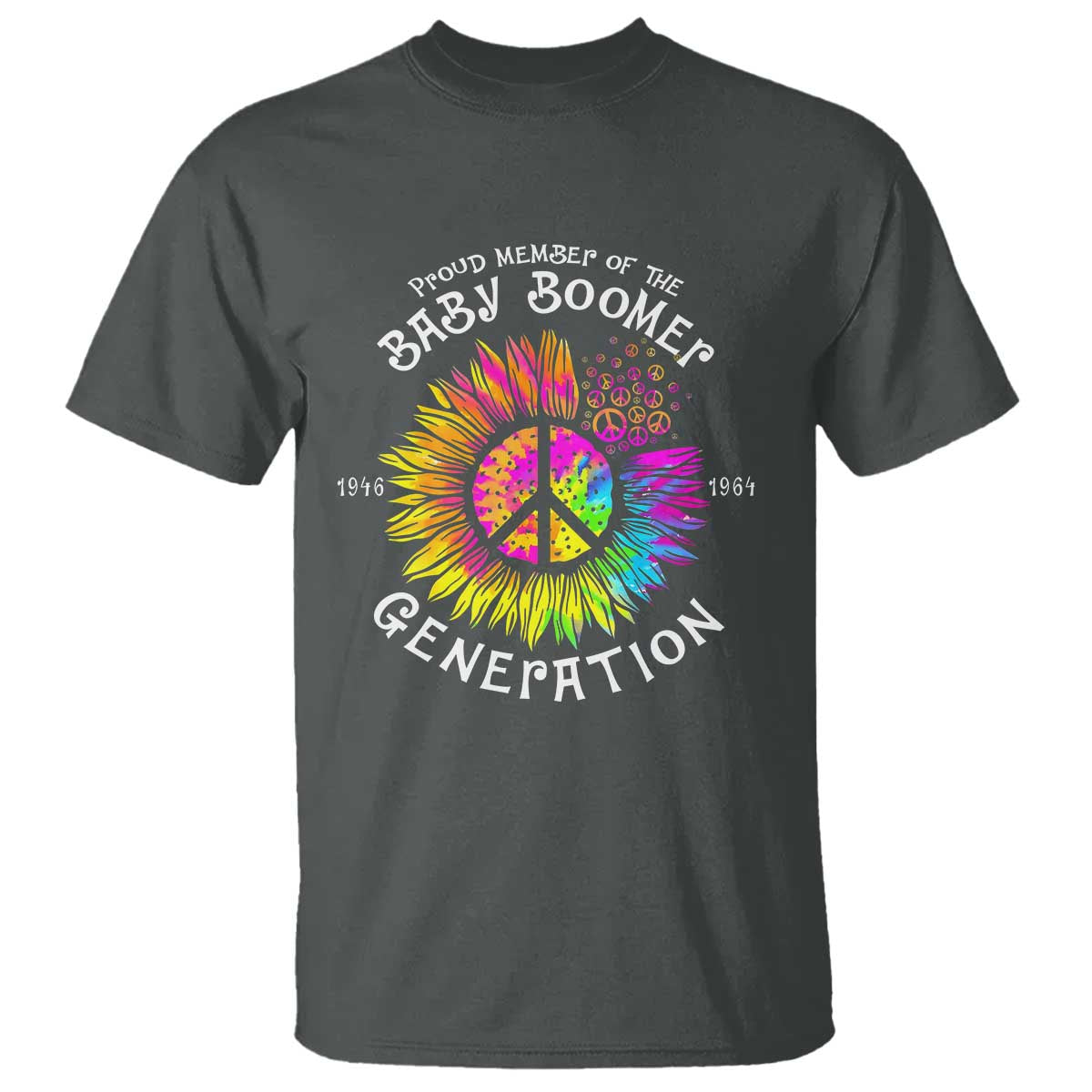 Proud Member Of The Baby Boomer Generation T Shirt Hippie Sunflower - Wonder Print Shop