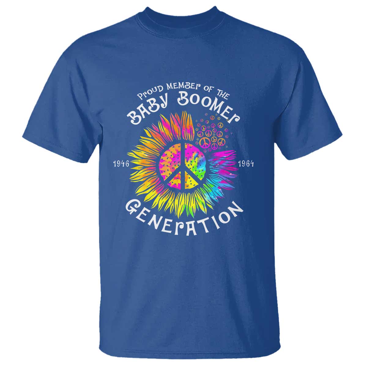 Proud Member Of The Baby Boomer Generation T Shirt Hippie Sunflower - Wonder Print Shop