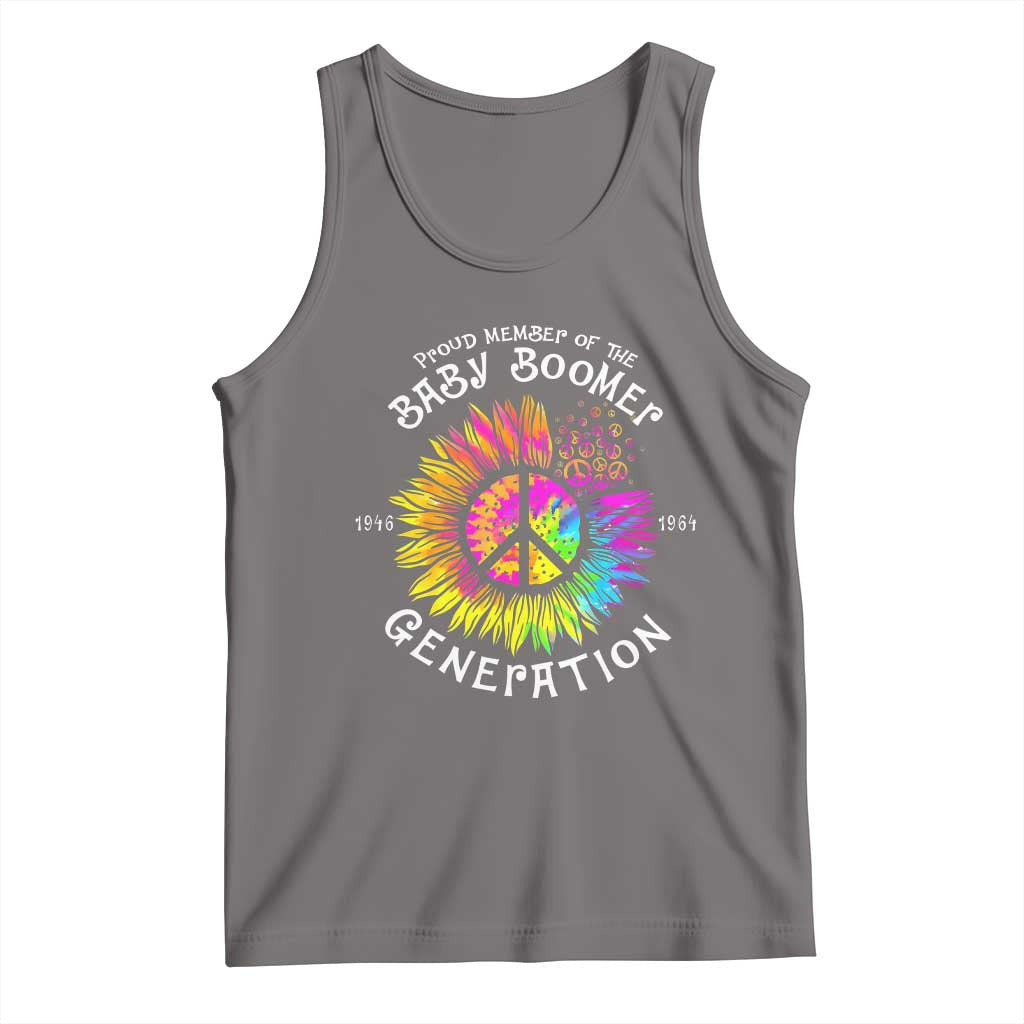 Proud Member Of The Baby Boomer Generation Tank Top Hippie Sunflower - Wonder Print Shop