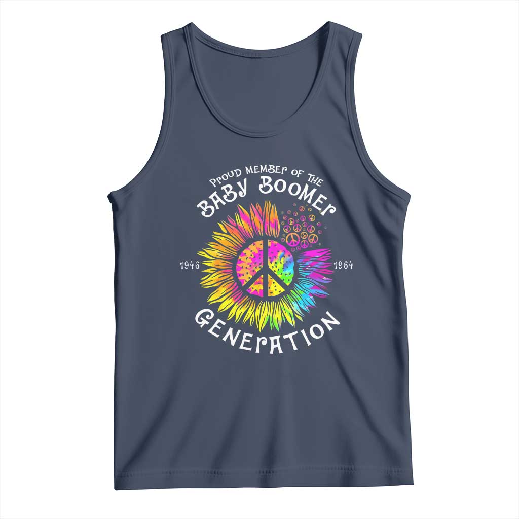 Proud Member Of The Baby Boomer Generation Tank Top Hippie Sunflower - Wonder Print Shop