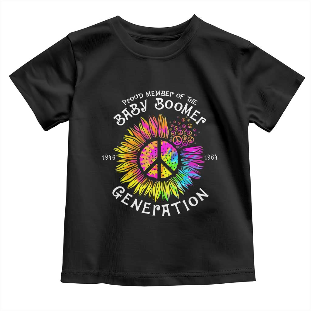 Proud Member Of The Baby Boomer Generation Toddler T Shirt Hippie Sunflower - Wonder Print Shop