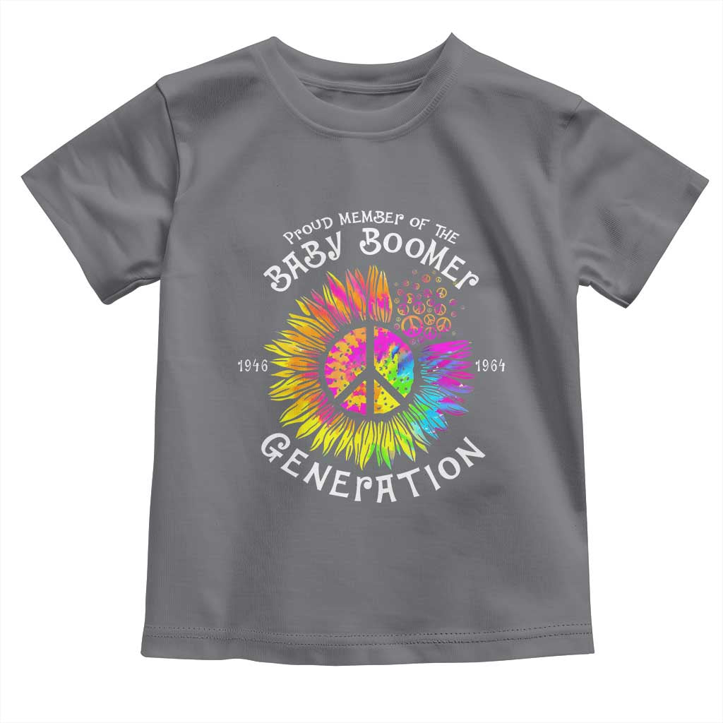 Proud Member Of The Baby Boomer Generation Toddler T Shirt Hippie Sunflower - Wonder Print Shop