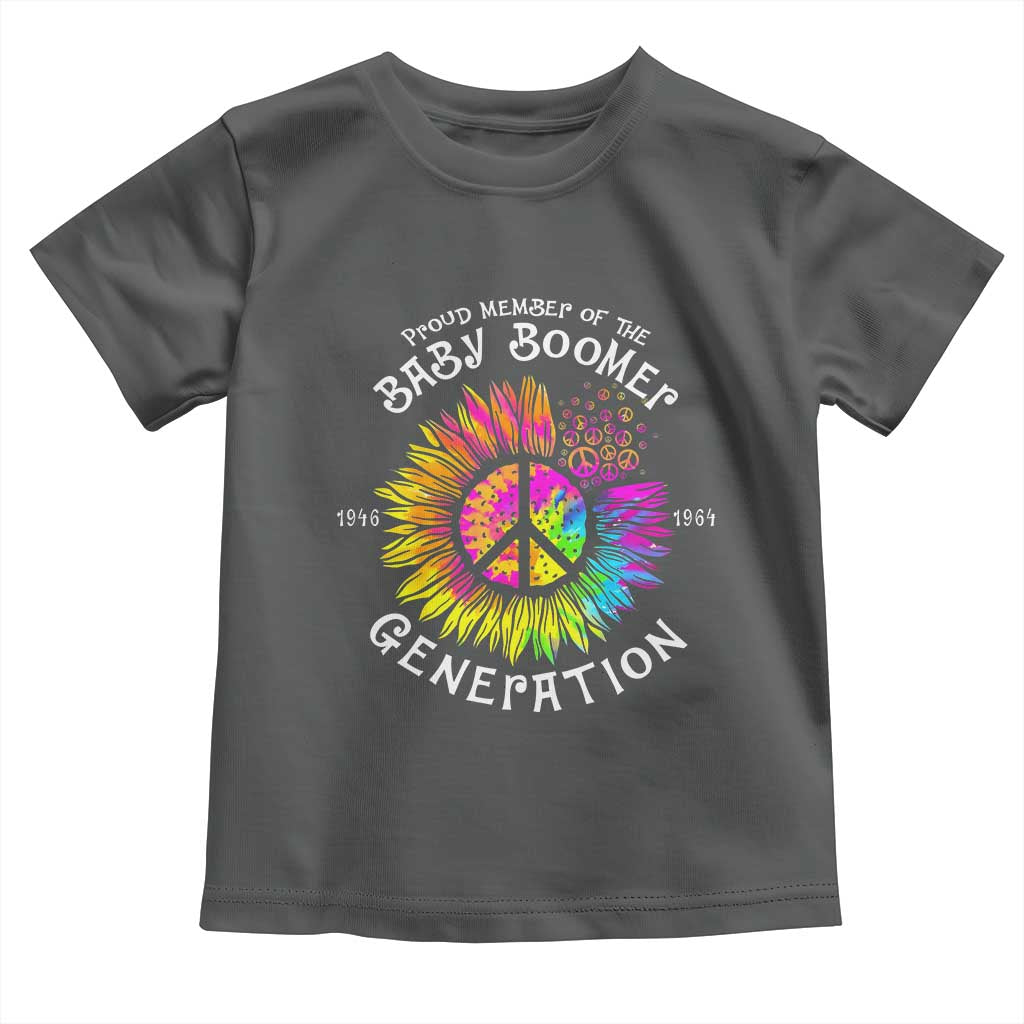 Proud Member Of The Baby Boomer Generation Toddler T Shirt Hippie Sunflower - Wonder Print Shop