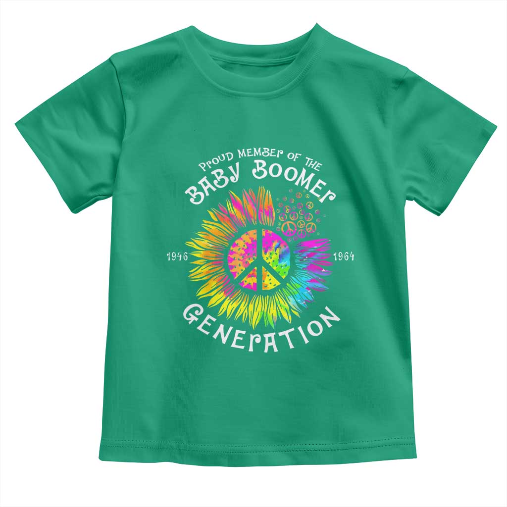 Proud Member Of The Baby Boomer Generation Toddler T Shirt Hippie Sunflower - Wonder Print Shop