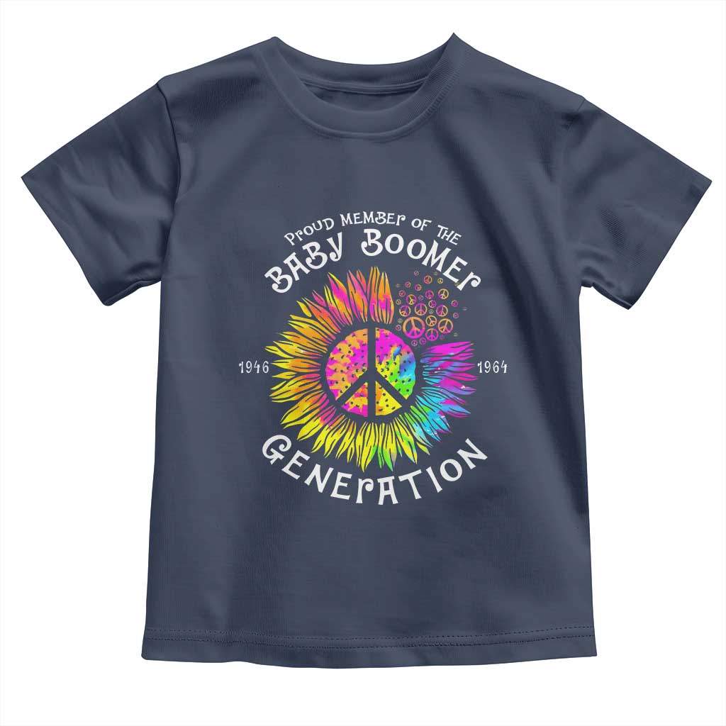 Proud Member Of The Baby Boomer Generation Toddler T Shirt Hippie Sunflower - Wonder Print Shop