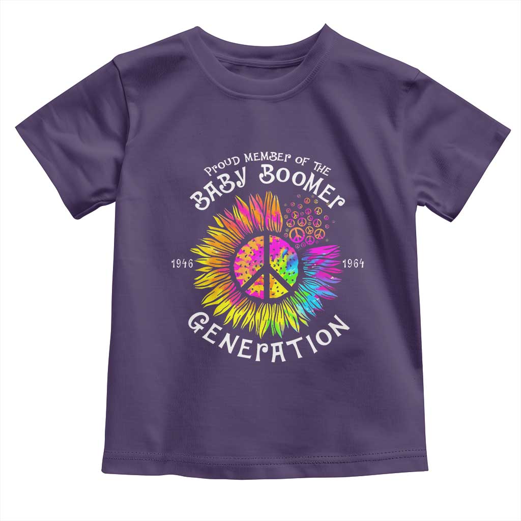 Proud Member Of The Baby Boomer Generation Toddler T Shirt Hippie Sunflower - Wonder Print Shop