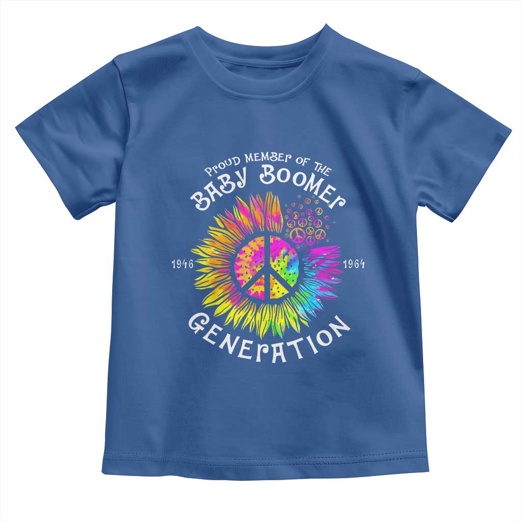 Proud Member Of The Baby Boomer Generation Toddler T Shirt Hippie Sunflower - Wonder Print Shop