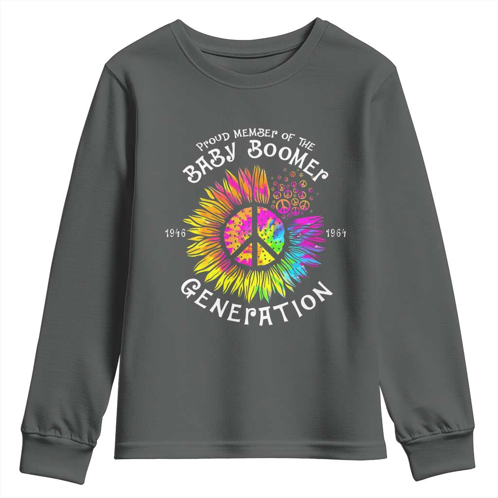 Proud Member Of The Baby Boomer Generation Youth Sweatshirt Hippie Sunflower - Wonder Print Shop