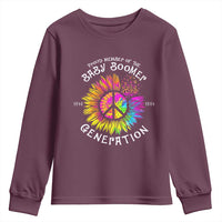Proud Member Of The Baby Boomer Generation Youth Sweatshirt Hippie Sunflower - Wonder Print Shop