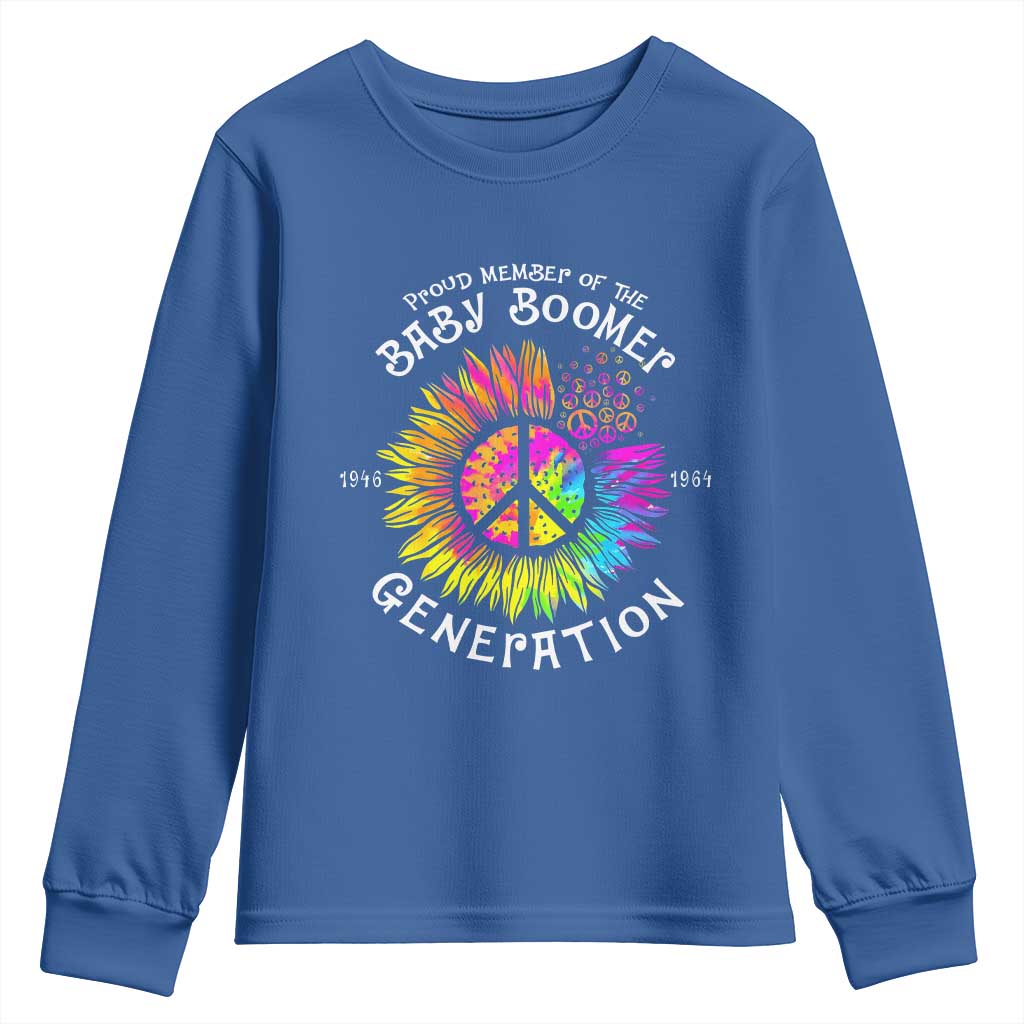 Proud Member Of The Baby Boomer Generation Youth Sweatshirt Hippie Sunflower - Wonder Print Shop