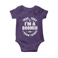 Funny I Am A Boomer And I Know Things Baby Onesie Baby Boomer Generation - Wonder Print Shop