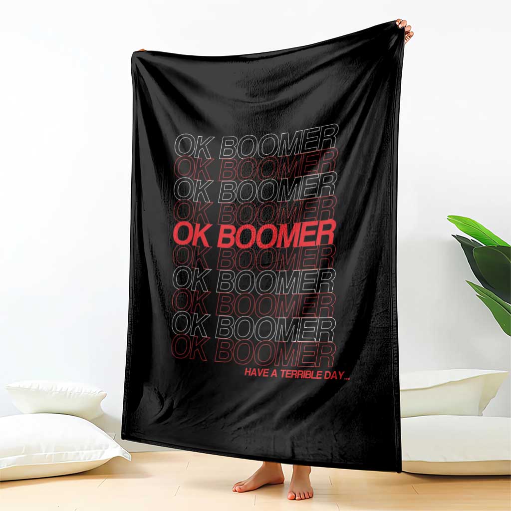 Funny OK Boomer Throw Blanket Gen Z Millennials Generation Meme Joke - Wonder Print Shop