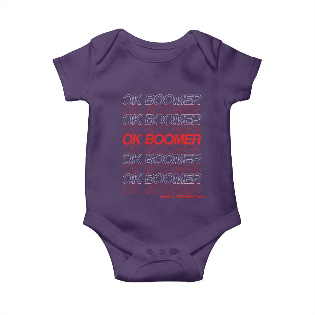 Funny OK Boomer Baby Onesie Gen Z Millennials Generation Meme Joke - Wonder Print Shop
