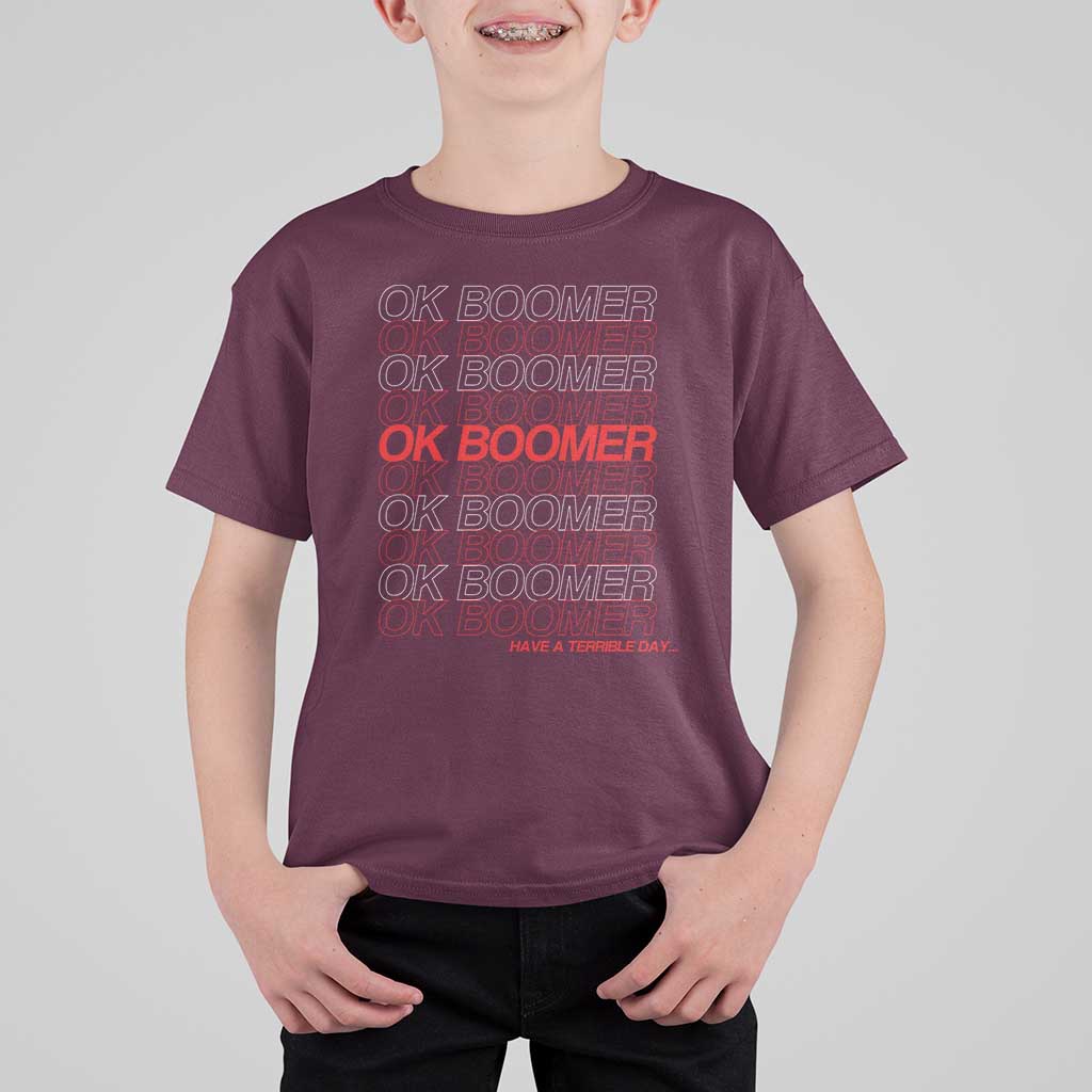 Funny OK Boomer T Shirt For Kid Gen Z Millennials Generation Meme Joke - Wonder Print Shop