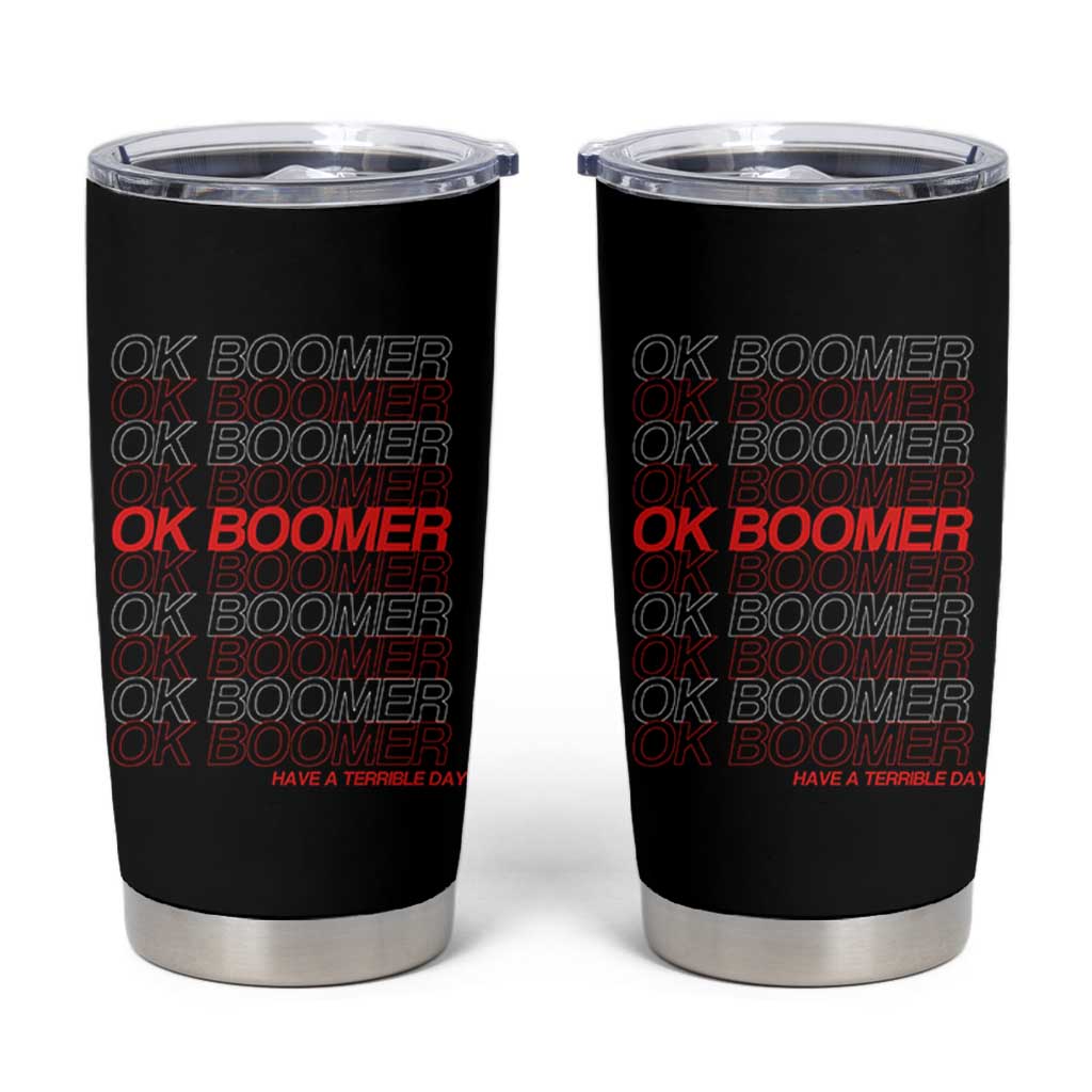 Funny OK Boomer Tumbler Cup Gen Z Millennials Generation Meme Joke - Wonder Print Shop
