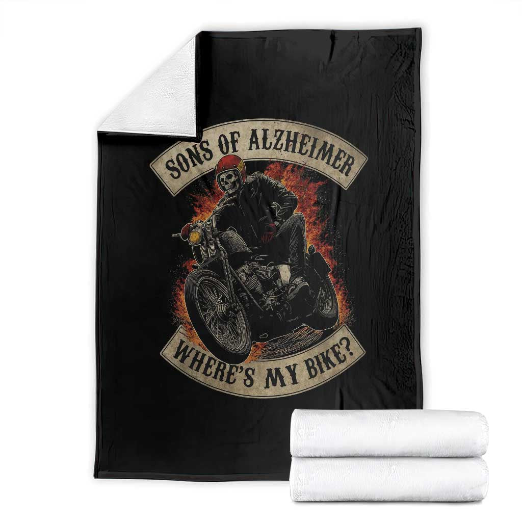 Funny Grumpy Old Biker Throw Blanket Sons Of Alzheimer Where Is My Bike - Wonder Print Shop