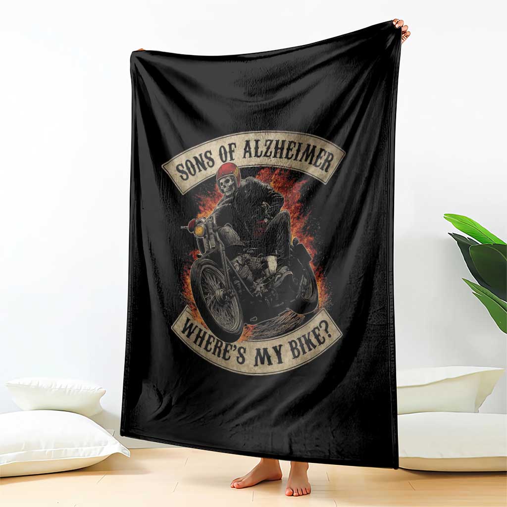 Funny Grumpy Old Biker Throw Blanket Sons Of Alzheimer Where Is My Bike - Wonder Print Shop