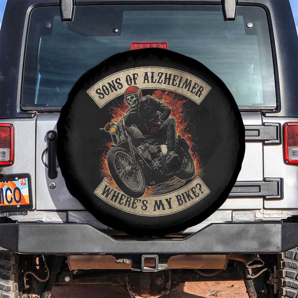 Funny Grumpy Old Biker Spare Tire Cover Sons Of Alzheimer Where Is My Bike - Wonder Print Shop