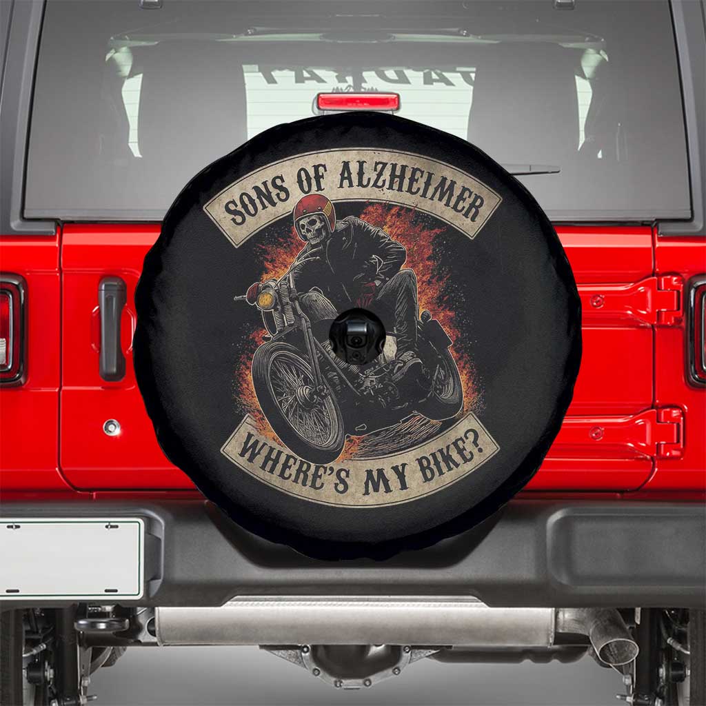 Funny Grumpy Old Biker Spare Tire Cover Sons Of Alzheimer Where Is My Bike - Wonder Print Shop