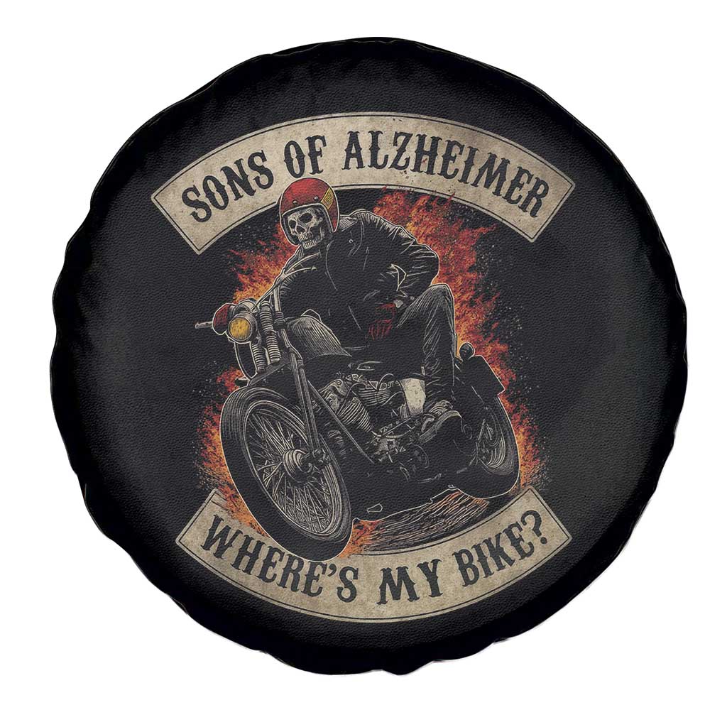 Funny Grumpy Old Biker Spare Tire Cover Sons Of Alzheimer Where Is My Bike - Wonder Print Shop