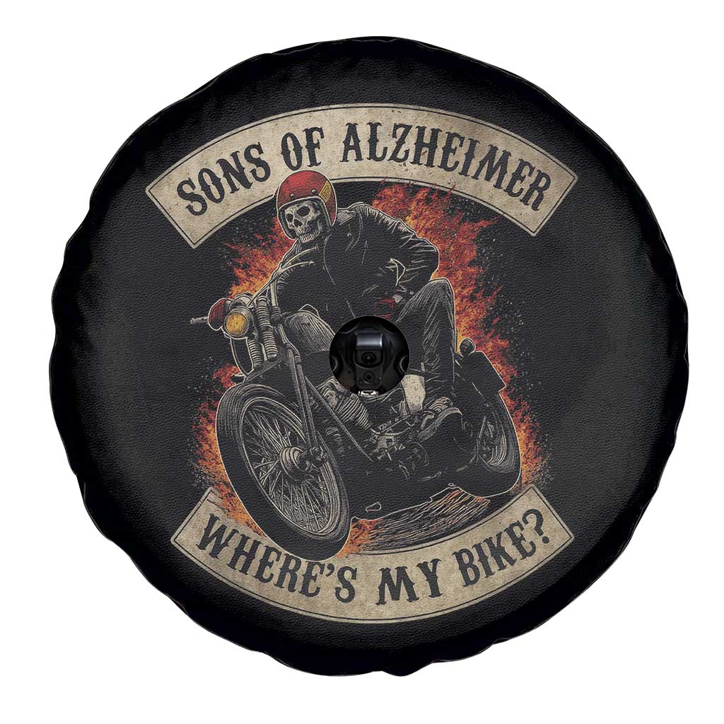 Funny Grumpy Old Biker Spare Tire Cover Sons Of Alzheimer Where Is My Bike - Wonder Print Shop