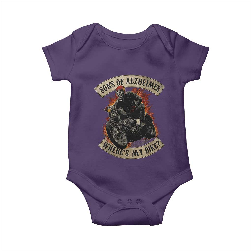 Funny Grumpy Old Biker Baby Onesie Sons Of Alzheimer Where Is My Bike - Wonder Print Shop