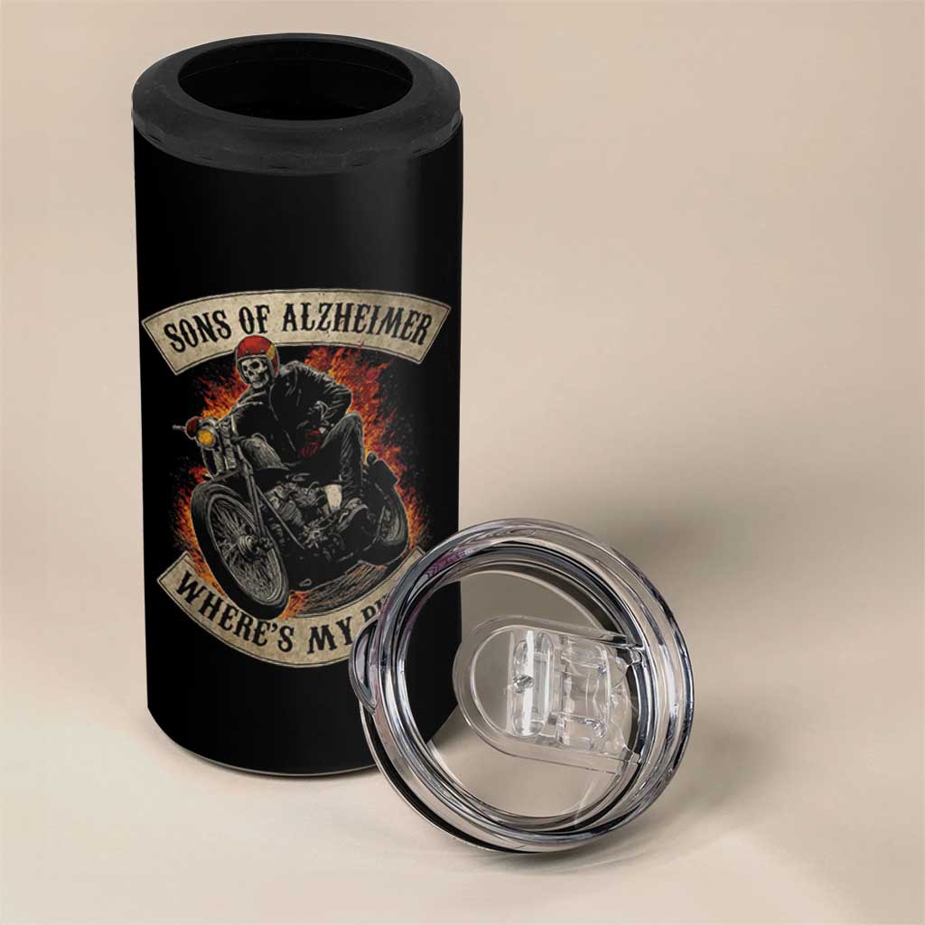 Funny Grumpy Old Biker 4 in 1 Can Cooler Tumbler Sons Of Alzheimer Where Is My Bike - Wonder Print Shop
