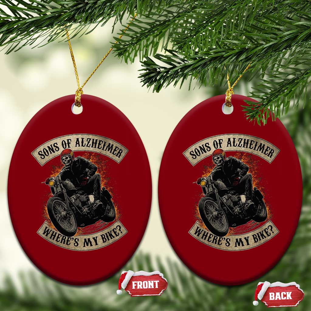 Funny Grumpy Old Biker Ceramic Ornament Sons Of Alzheimer Where Is My Bike - Wonder Print Shop
