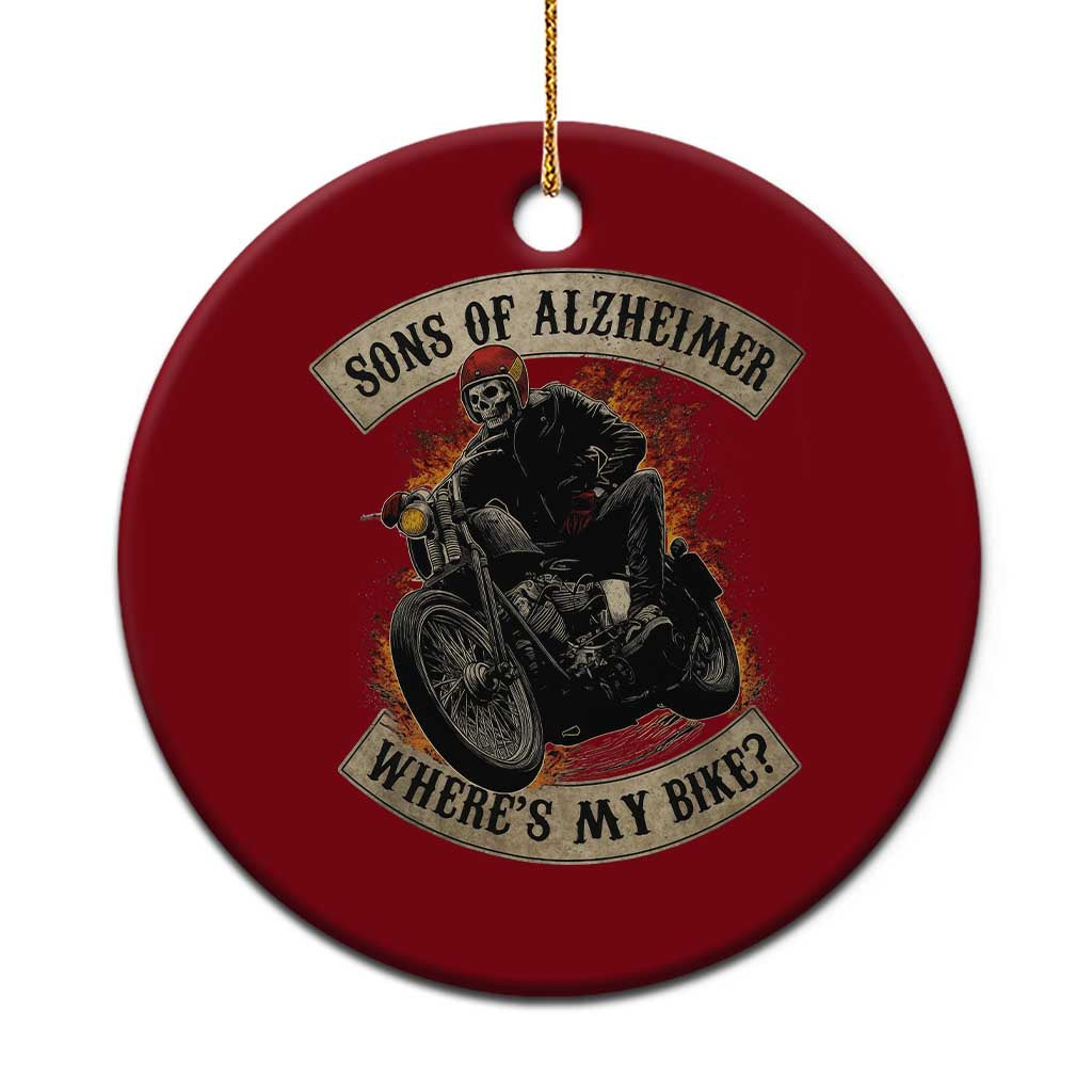 Funny Grumpy Old Biker Ceramic Ornament Sons Of Alzheimer Where Is My Bike - Wonder Print Shop