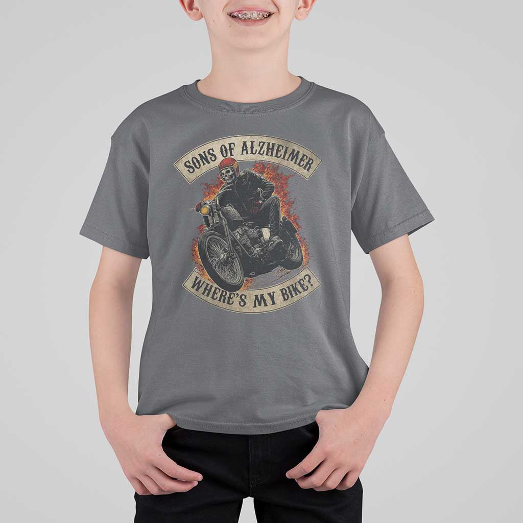 Funny Grumpy Old Biker T Shirt For Kid Sons Of Alzheimer Where Is My Bike - Wonder Print Shop