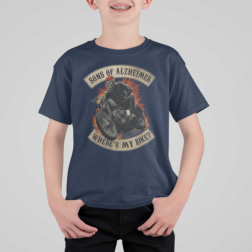 Funny Grumpy Old Biker T Shirt For Kid Sons Of Alzheimer Where Is My Bike - Wonder Print Shop