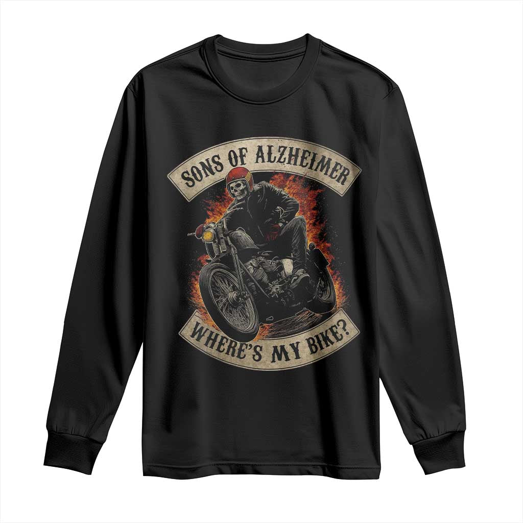 Funny Grumpy Old Biker Long Sleeve Shirt Sons Of Alzheimer Where Is My Bike - Wonder Print Shop