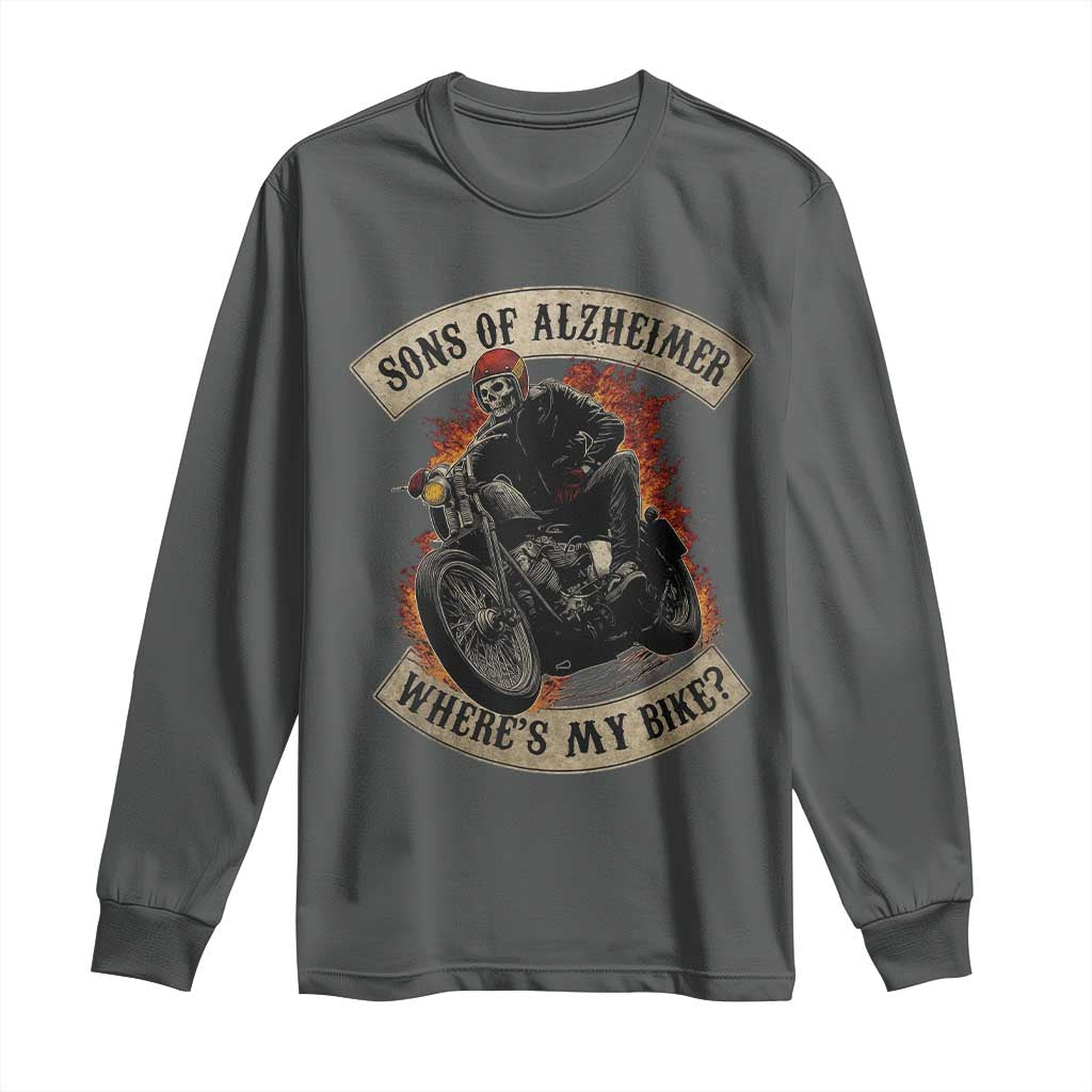 Funny Grumpy Old Biker Long Sleeve Shirt Sons Of Alzheimer Where Is My Bike - Wonder Print Shop