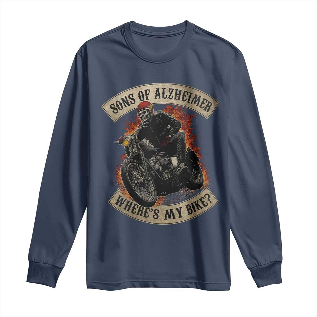 Funny Grumpy Old Biker Long Sleeve Shirt Sons Of Alzheimer Where Is My Bike - Wonder Print Shop
