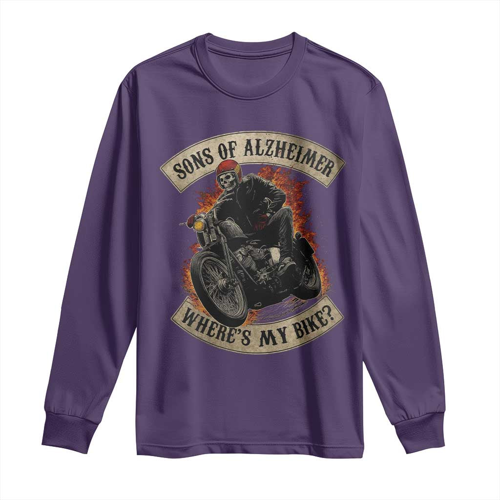 Funny Grumpy Old Biker Long Sleeve Shirt Sons Of Alzheimer Where Is My Bike - Wonder Print Shop
