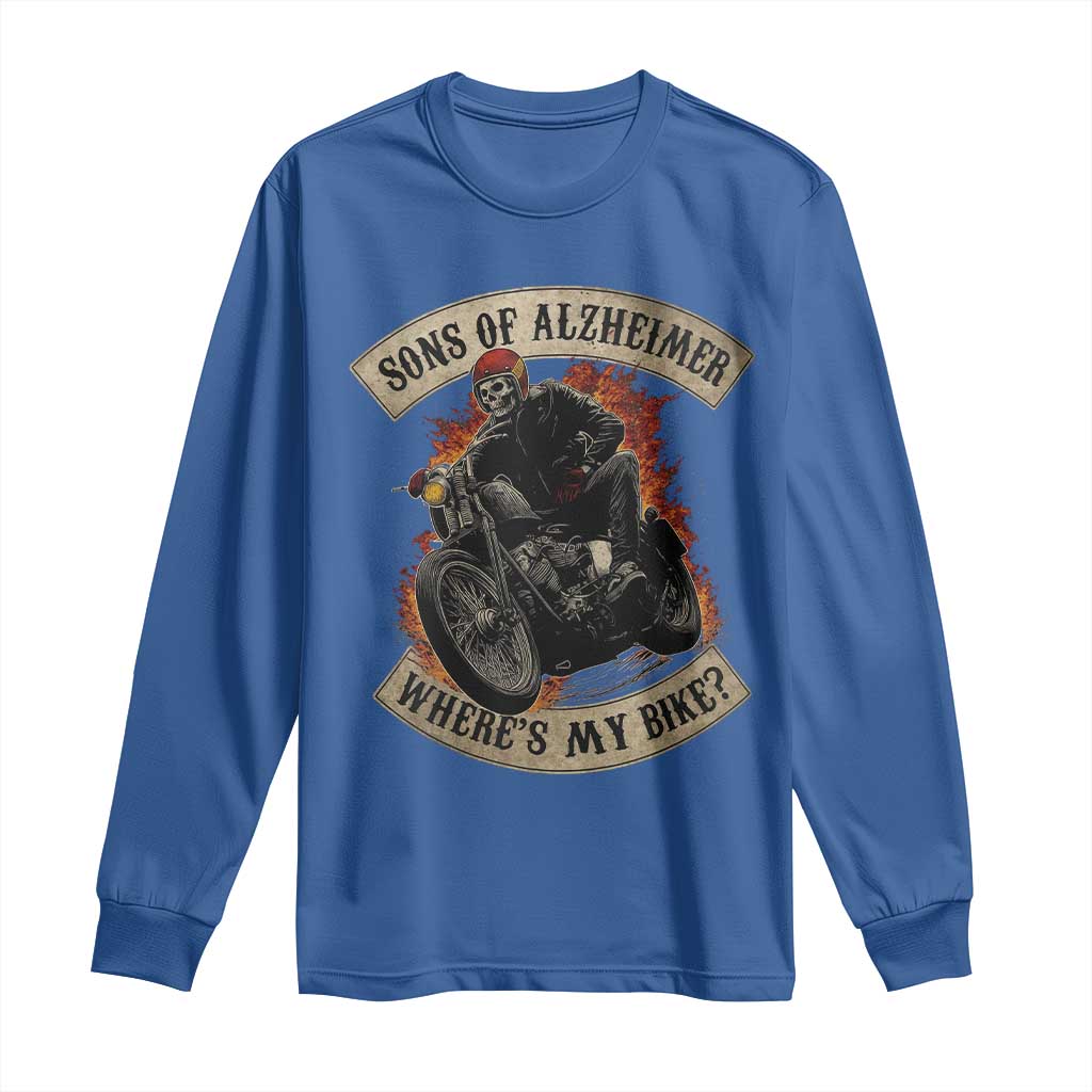 Funny Grumpy Old Biker Long Sleeve Shirt Sons Of Alzheimer Where Is My Bike - Wonder Print Shop