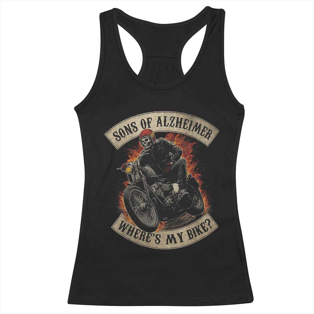 Funny Grumpy Old Biker Racerback Tank Top Sons Of Alzheimer Where Is My Bike - Wonder Print Shop