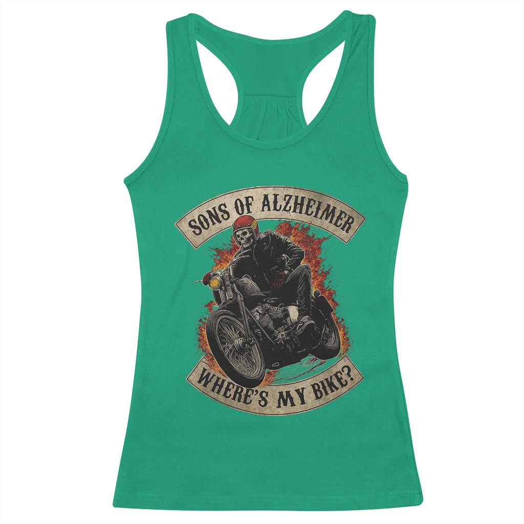 Funny Grumpy Old Biker Racerback Tank Top Sons Of Alzheimer Where Is My Bike - Wonder Print Shop