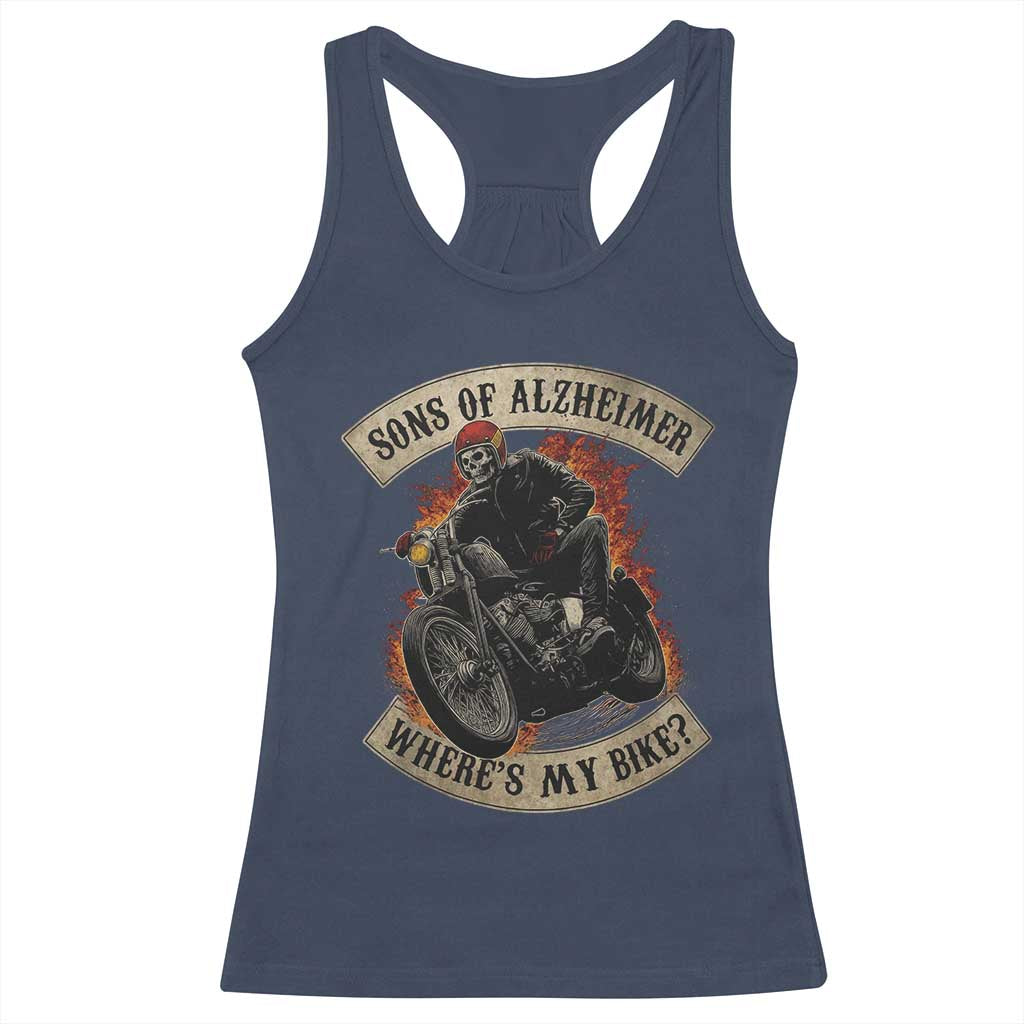 Funny Grumpy Old Biker Racerback Tank Top Sons Of Alzheimer Where Is My Bike - Wonder Print Shop