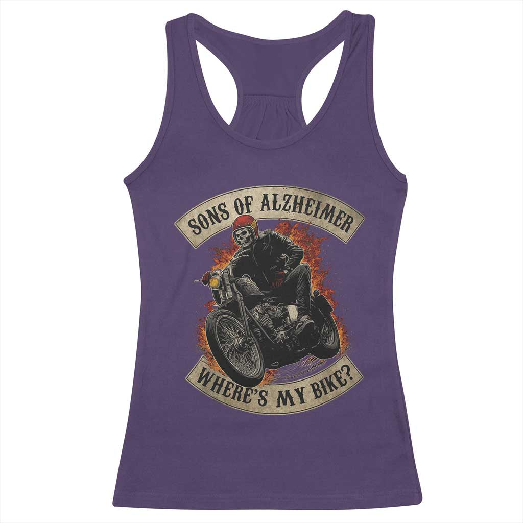 Funny Grumpy Old Biker Racerback Tank Top Sons Of Alzheimer Where Is My Bike - Wonder Print Shop