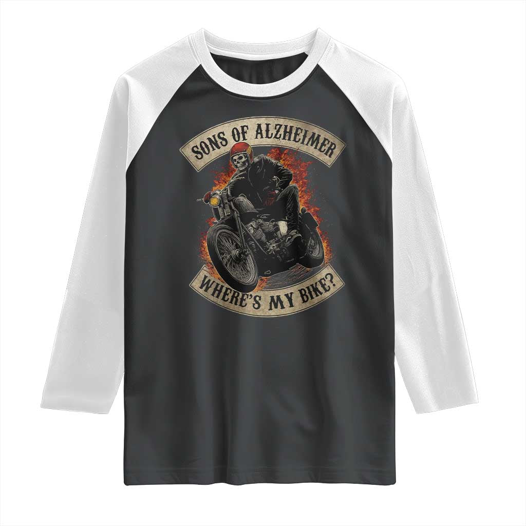 Funny Grumpy Old Biker Raglan Shirt Sons Of Alzheimer Where Is My Bike - Wonder Print Shop