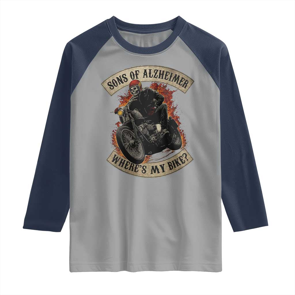 Funny Grumpy Old Biker Raglan Shirt Sons Of Alzheimer Where Is My Bike - Wonder Print Shop