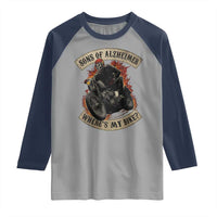 Funny Grumpy Old Biker Raglan Shirt Sons Of Alzheimer Where Is My Bike - Wonder Print Shop