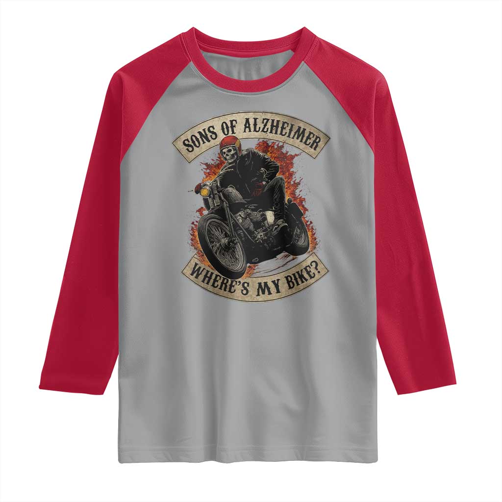 Funny Grumpy Old Biker Raglan Shirt Sons Of Alzheimer Where Is My Bike - Wonder Print Shop