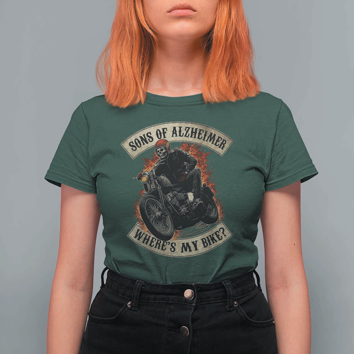 Funny Grumpy Old Biker T Shirt For Women Sons Of Alzheimer Where Is My Bike - Wonder Print Shop