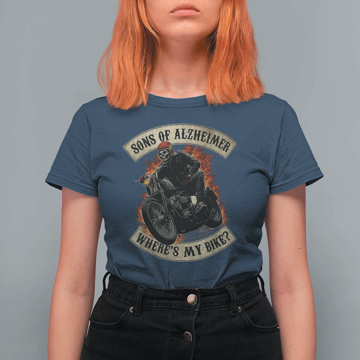 Funny Grumpy Old Biker T Shirt For Women Sons Of Alzheimer Where Is My Bike - Wonder Print Shop