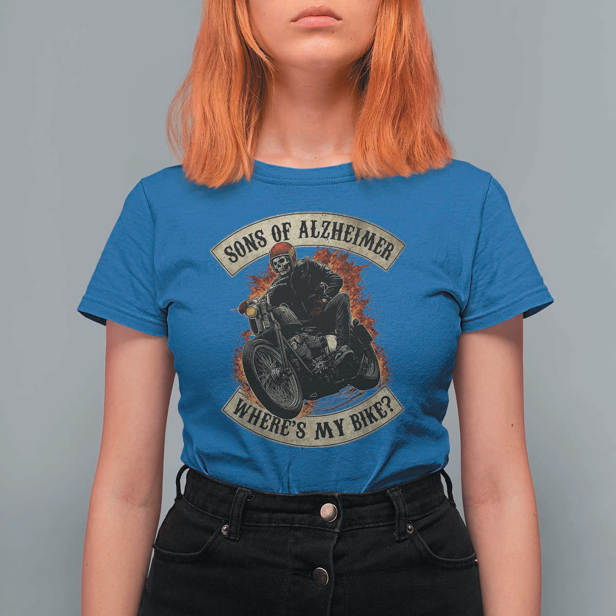 Funny Grumpy Old Biker T Shirt For Women Sons Of Alzheimer Where Is My Bike - Wonder Print Shop