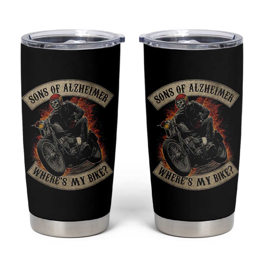 Funny Grumpy Old Biker Tumbler Cup Sons Of Alzheimer Where Is My Bike - Wonder Print Shop