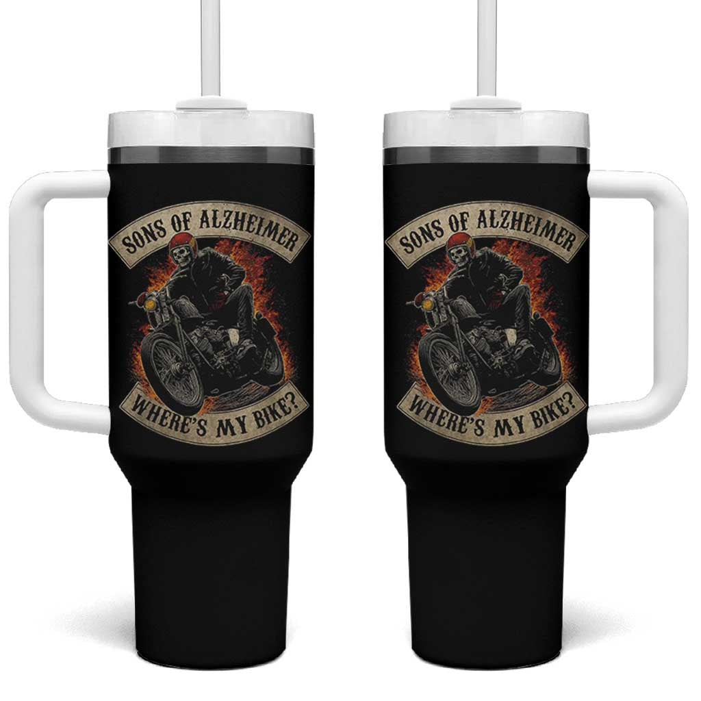 Funny Grumpy Old Biker Tumbler With Handle Sons Of Alzheimer Where Is My Bike - Wonder Print Shop